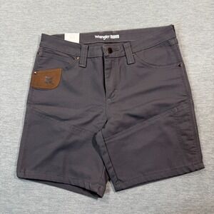 Wrangler Riggs Shorts Womens 4 Gray Workwear Utility Canvas Stretch Durable NEW